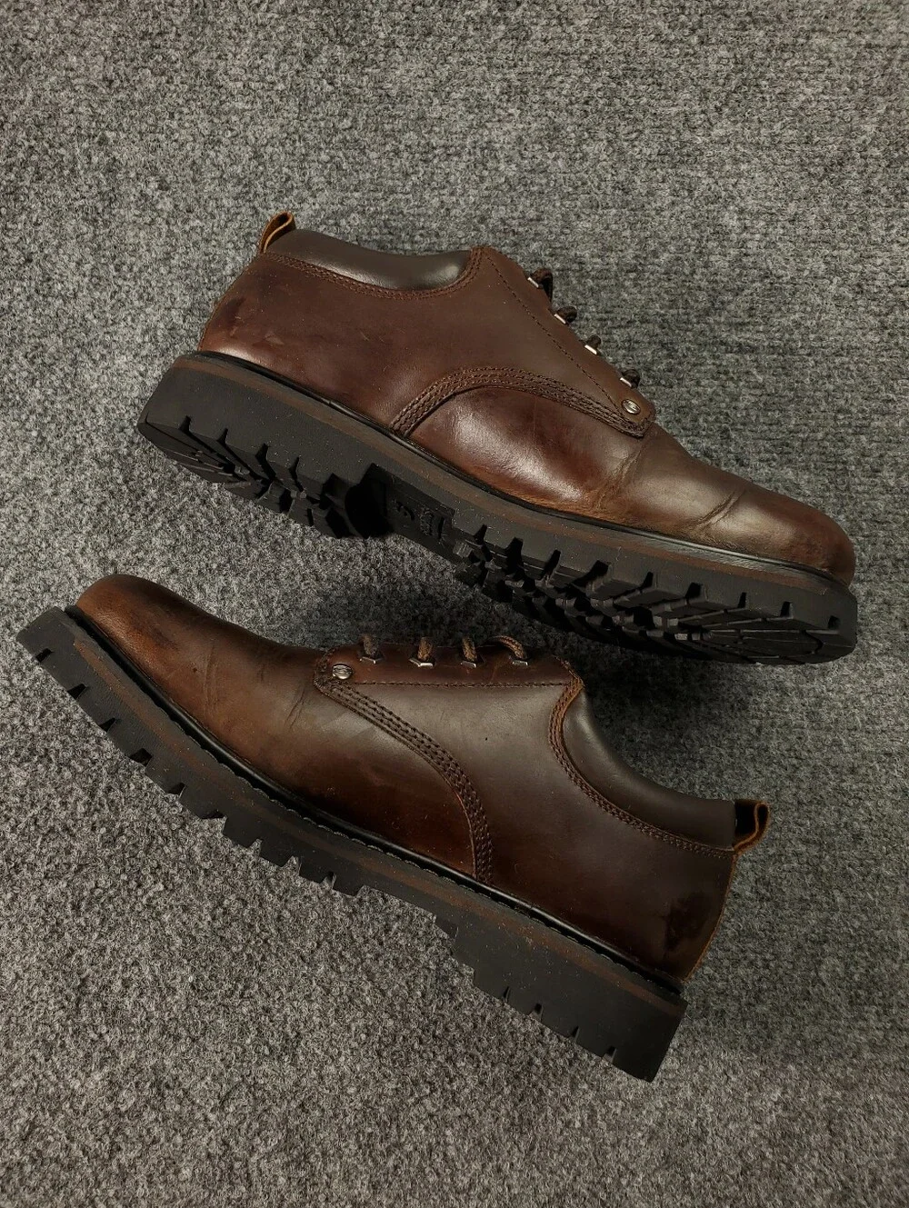 Skechers Tom Cats Oxford Shoes Size 9 Leather Lug Sole Dark Brown Y2K Vintage
